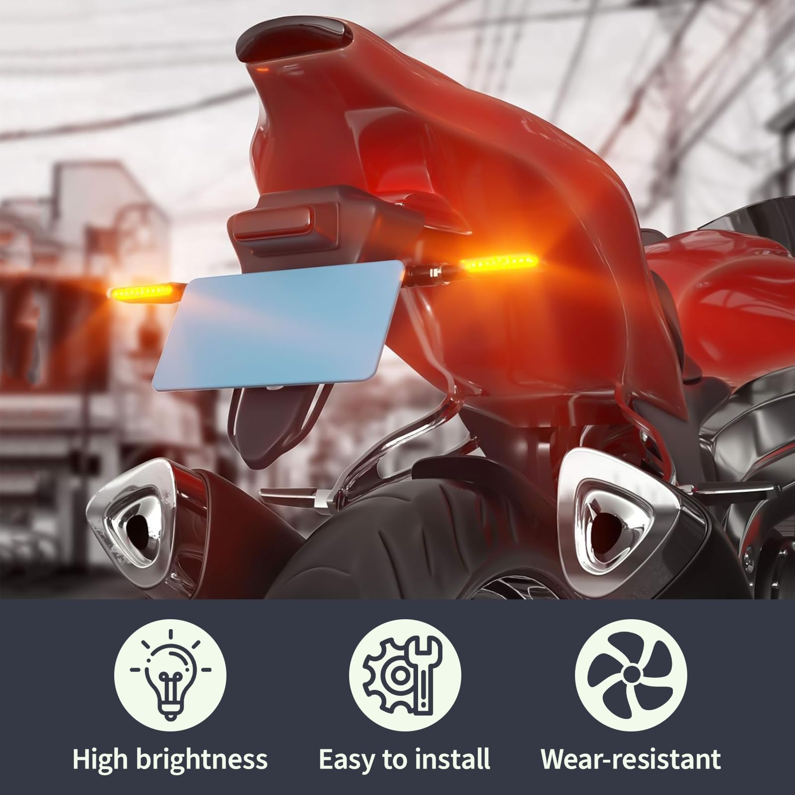 2 Frecce Per Moto Qiilu A LED 12V Universali, Colore Bianco, Con Lenti Intercambiabili - 2
