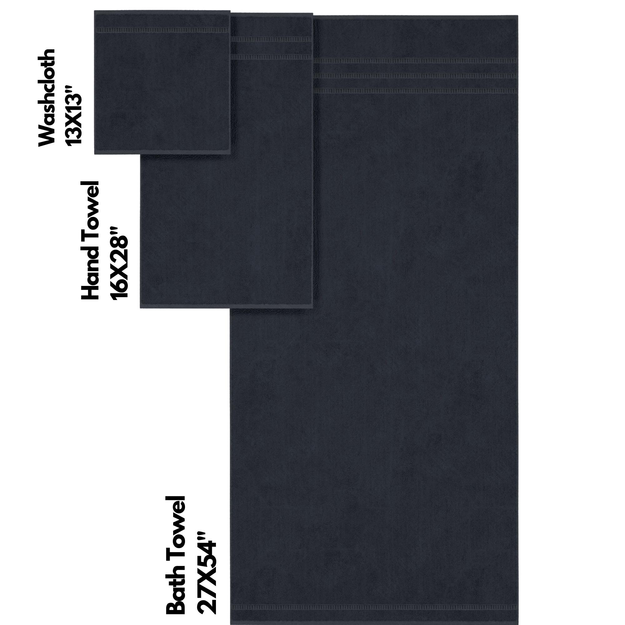 Juego de 4 toallas de baño de algodón turco de alta calidad, toallas de baño grandes de 27 x 54 pulgadas, toallas de hotel superabsorbentes y suaves de 630 GSM, toallas de ducha esponjosas