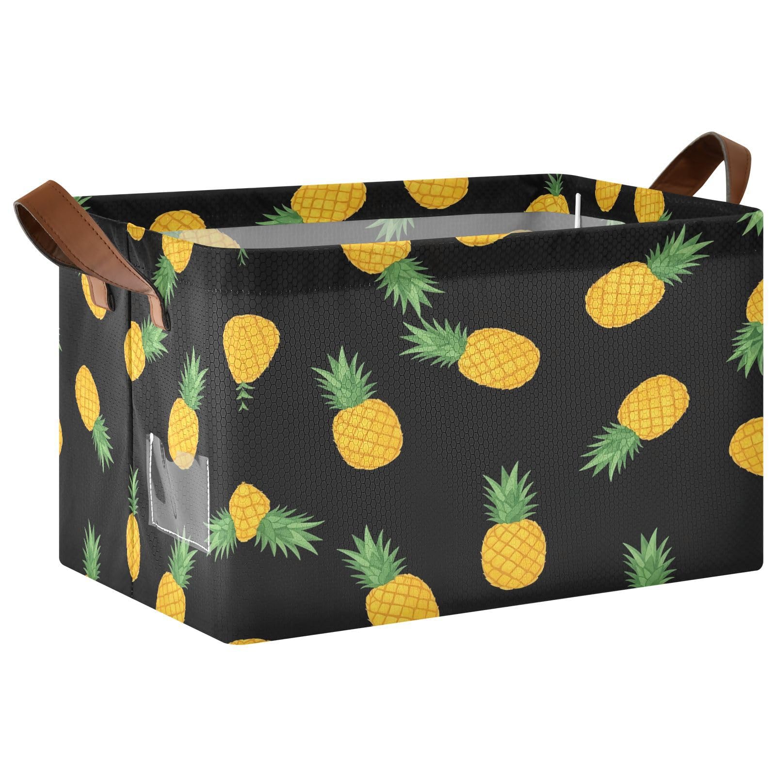 Cgiub Pineapple Storage Basket Waterproof Foldable Storage Bin Baby Laundry Basket Closet Organiser for Nursery Decor Home Organizing