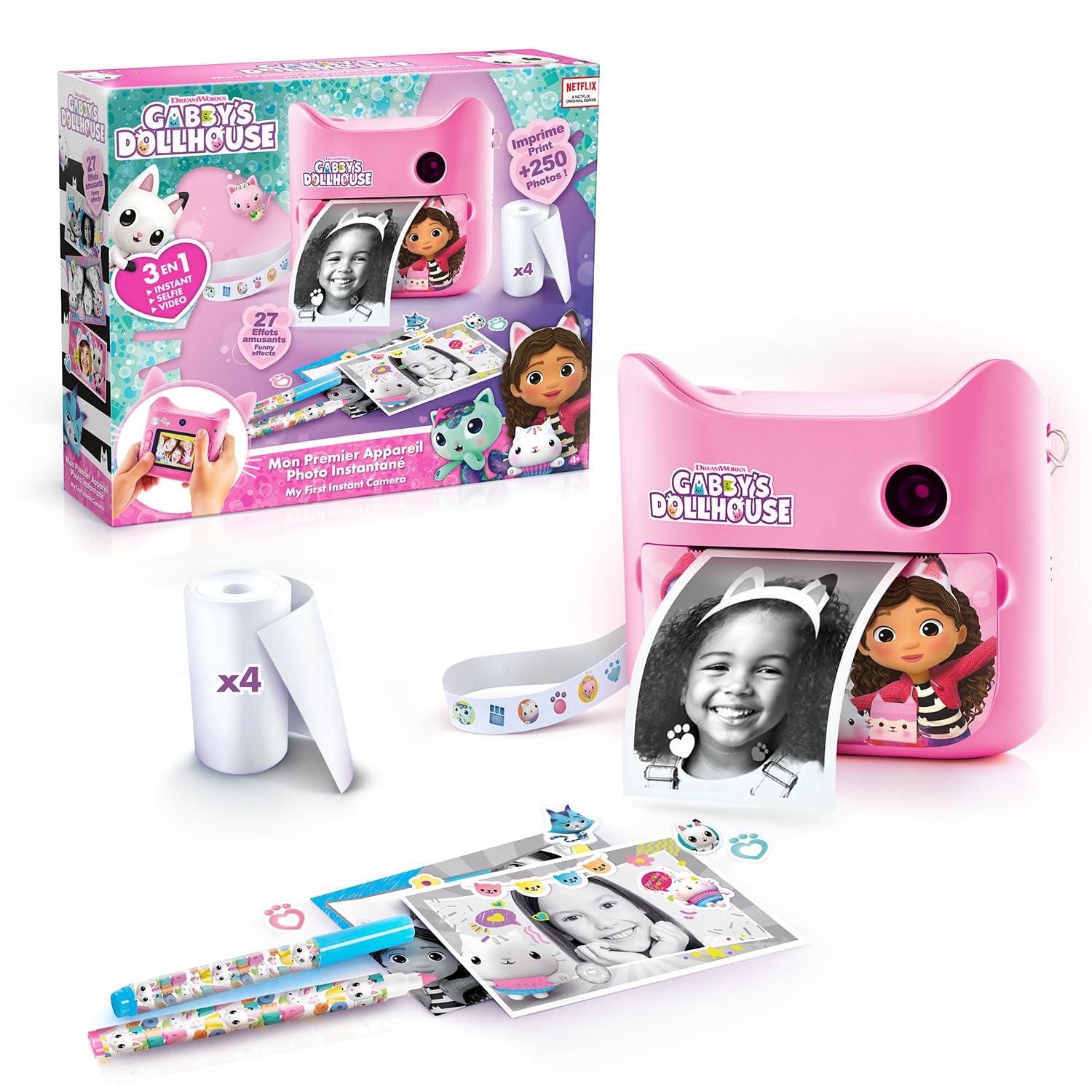 Canal Toys - Appareil Photo Numérique Instantané Enfant 4 Ans + - Design Gabby Et La Maison Magique - Impression Thermique sans Encre avec Filtres Et Cadres Inclus - Idée Cadeau Enfant - GAB 005