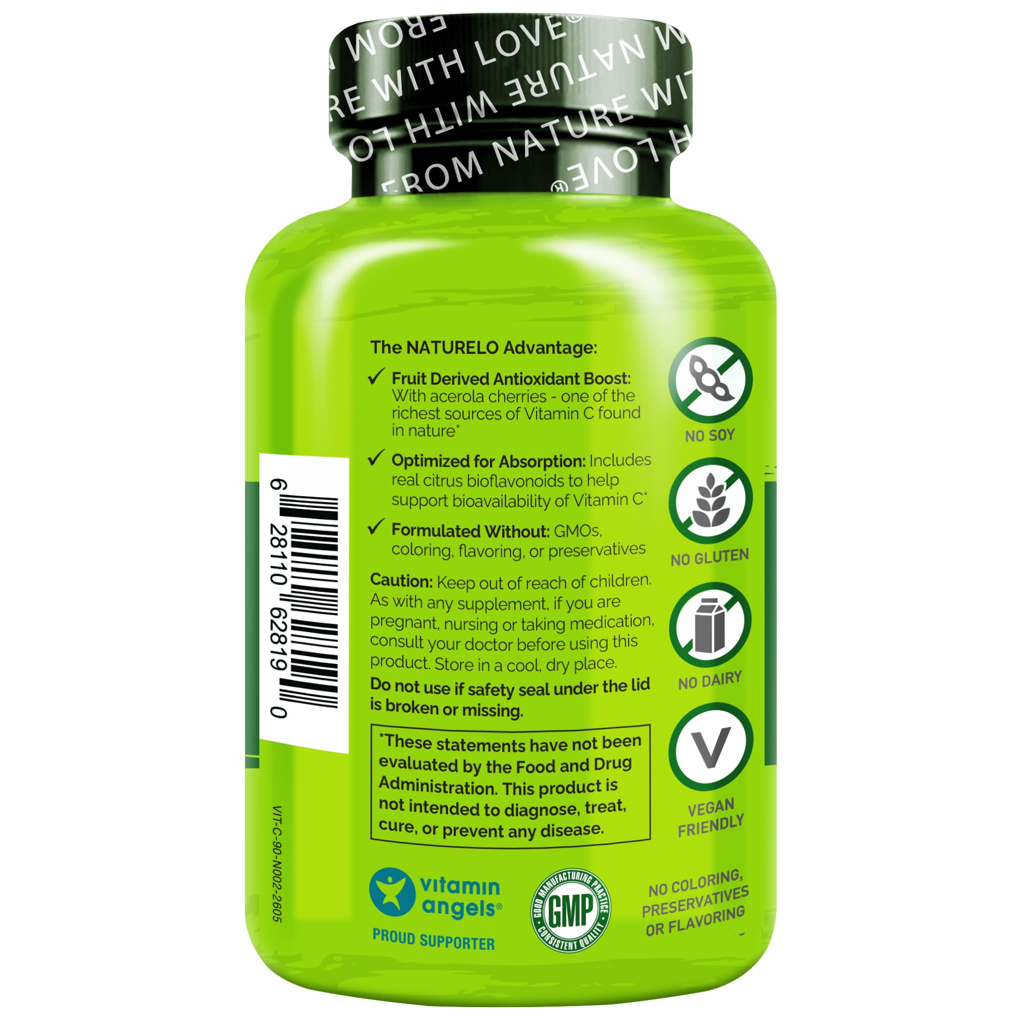 NATURELO Vitamin C 500 mg, Immune Support, Vegan, 90 Capsules — Amazon image 7