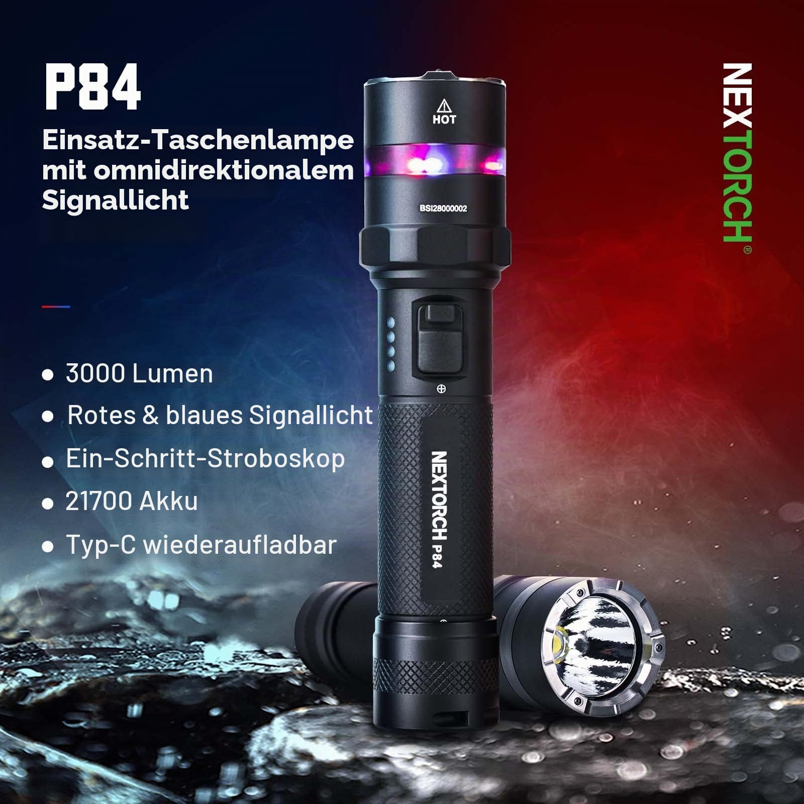 NEXTORCH P84 Taschenlampe 3000 Lumen