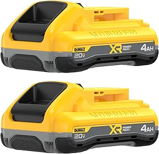 DEWALT 20V MAX Battery XR POWERPACK™ 4Ah Lithium Ion, 50% More Power, Dewalt Battery Compatible with 20V MAX Tools, 2 PK (DCB2104-2)