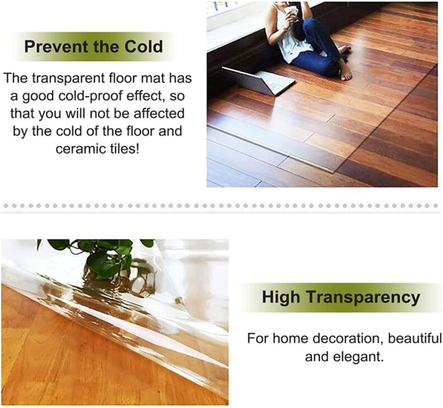 Transparent Chair Mat Office Chair Mat Non Slip PVC Transparent Rectangle Floor Protector Mat for Home Office Study Wooden Carpet Floor,Transparent Clear PVC Fl,Clear-75x230cm/29.5" x90.5