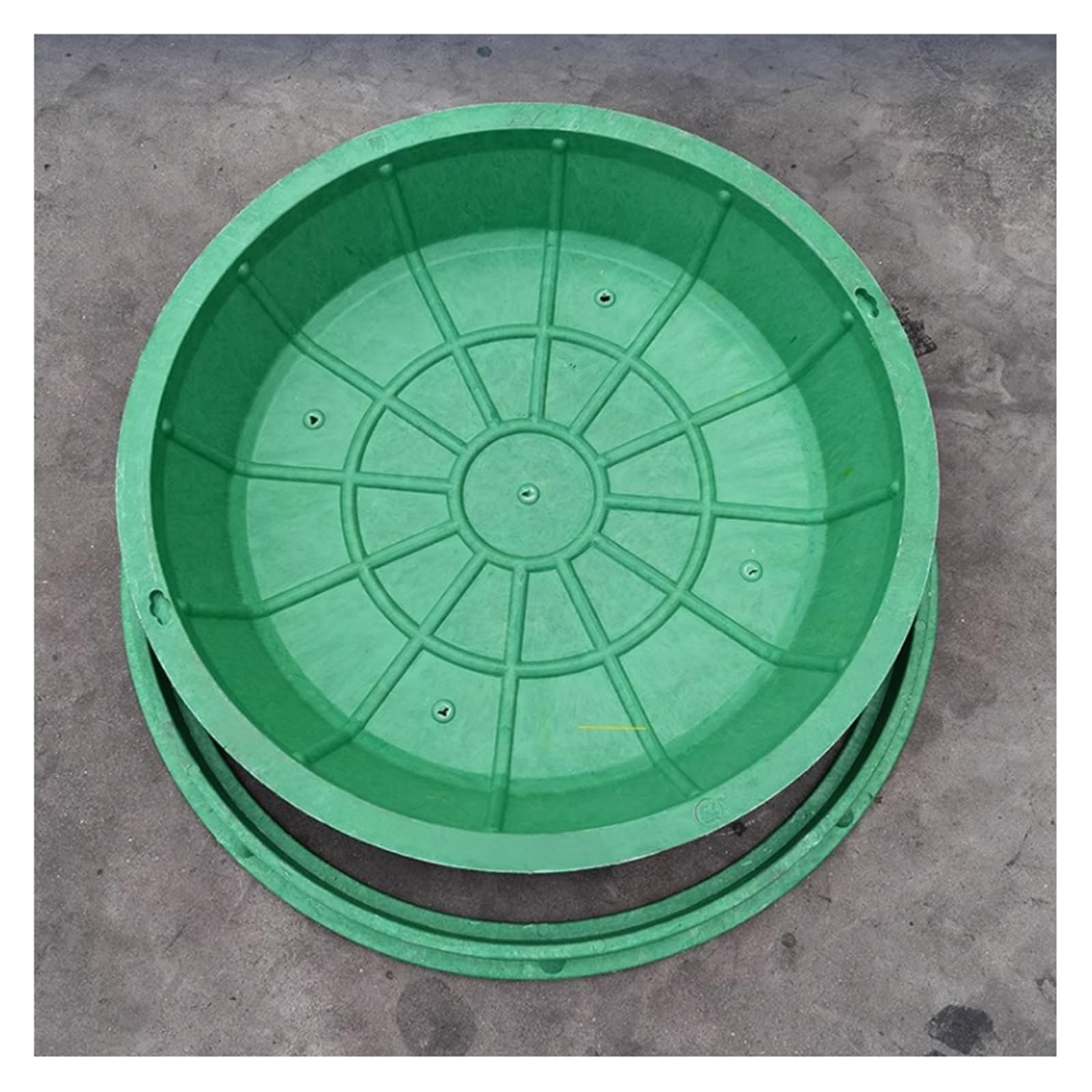 Round Resin Manhole Cover for Grass, Recessed Manhole Cover Circular Resin, Invisible Drain Outdoor for Lawn Courtyard, Green Septic Tank Lid