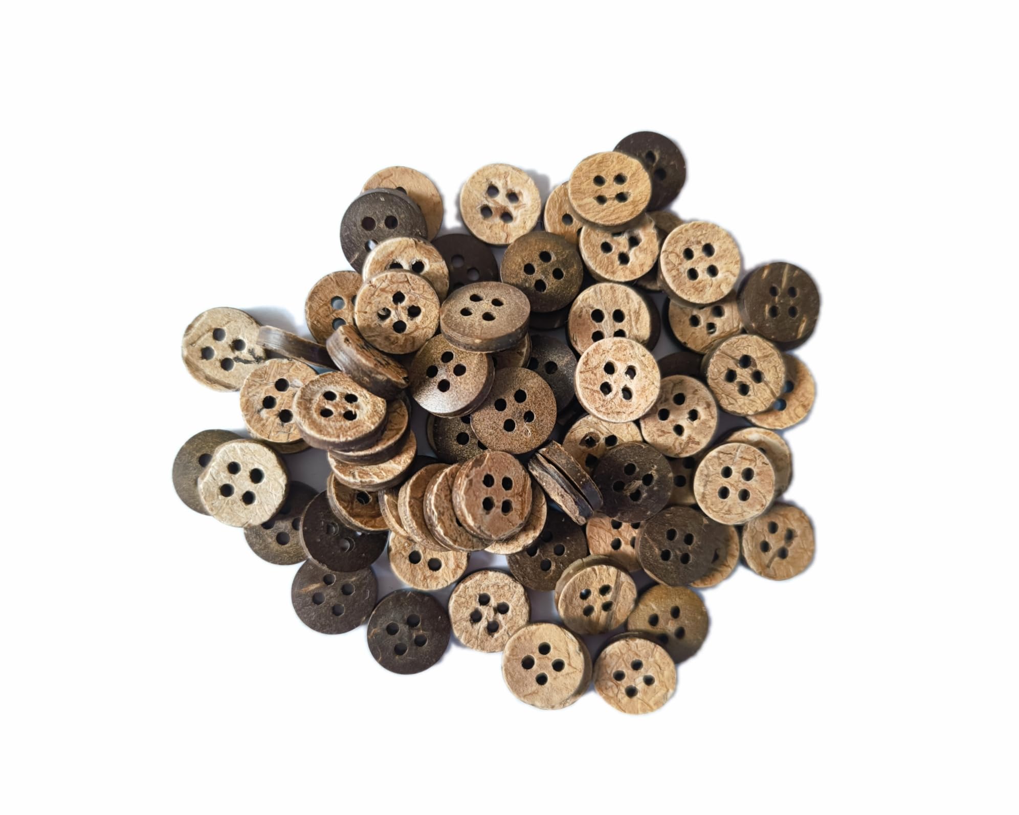 Sponsored Ad - Ekta Enterprise Natural Coconut Shell 72 Pieces Wooden Buttons for Clothes, Shirt Buttons for Men & Women, Coconut Shell Round Wooden Buttons for Kurta, Kurtis, Crafts, Sewing,Embroidery, Ethnic Ware & DIY Art (4 Holes, 1.1 cm (0.43 Inch))