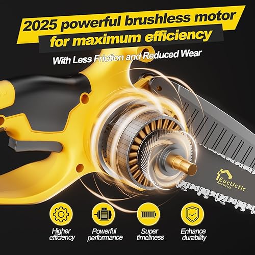 Miniatura 4 de Sierra de poste inalámbrica 3 en 1 con mini motosierra de 6 y 8 pulgadas, sierra de poste eléctrica a batería para poda de árboles con batería de 2