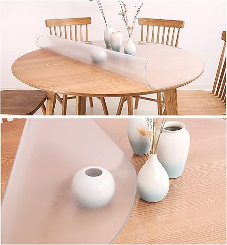 Miniatura 3 de Mantel esmerilado de 0.079in de grosor, de plástico redondo, de PVC, antideslizante, antideslizante, antideslizante, transparente, impermeable, para