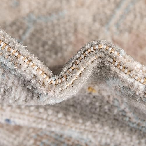 Miniatura 7 de Unique Loom Whitney Collection - Alfombra tradicional con borde (5 pies x 5 pies, redonda, gris nube)