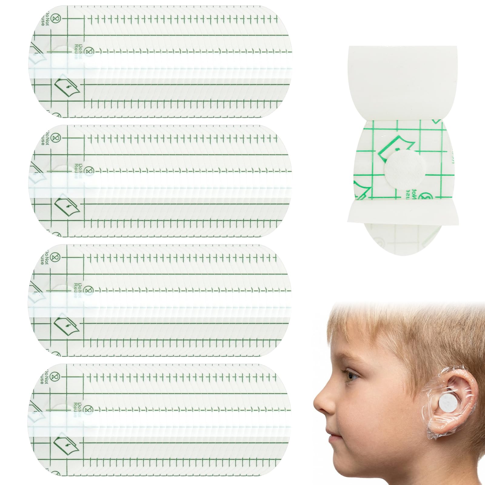 120 Pcs Cerotti Orecchie Piscina Bambini Protezione Orecchie Acqua Bambini Adesivo Impermeabile di Protezione Adatto per il Bagno, il Nuoto e il Surf (4.4 * 6.8cm)