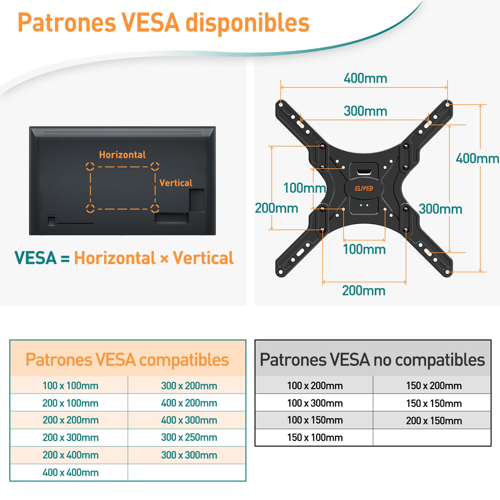 ELIVED Soporte de pared para TV EV3017-UK
