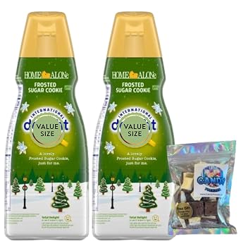 Frosted Sugar Cookie Liquid Coffee Creamer, 32 fl oz Bottles Pack of 2, Sweet Creamy Flavored Creamer for Hot or Iced Coffee with Candy Freezer Ice Cream Bites