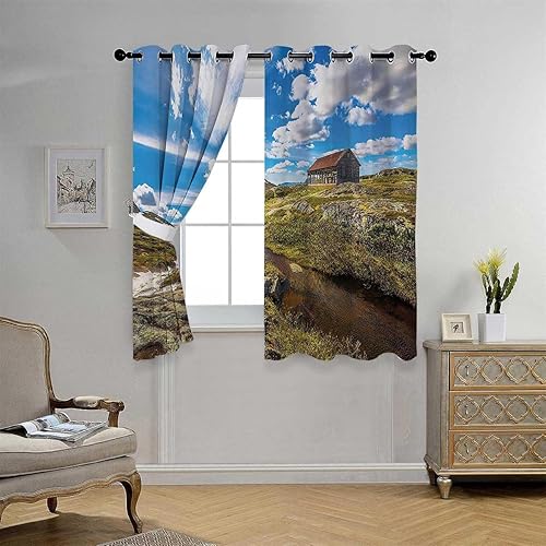 Miniatura 2 de Cortinas para Habitacion Blackout Farm House Decor Collection Slider Curtains for Sliding Glass Doors Curtain Wall 63Inch Width by 63Inch Length,2