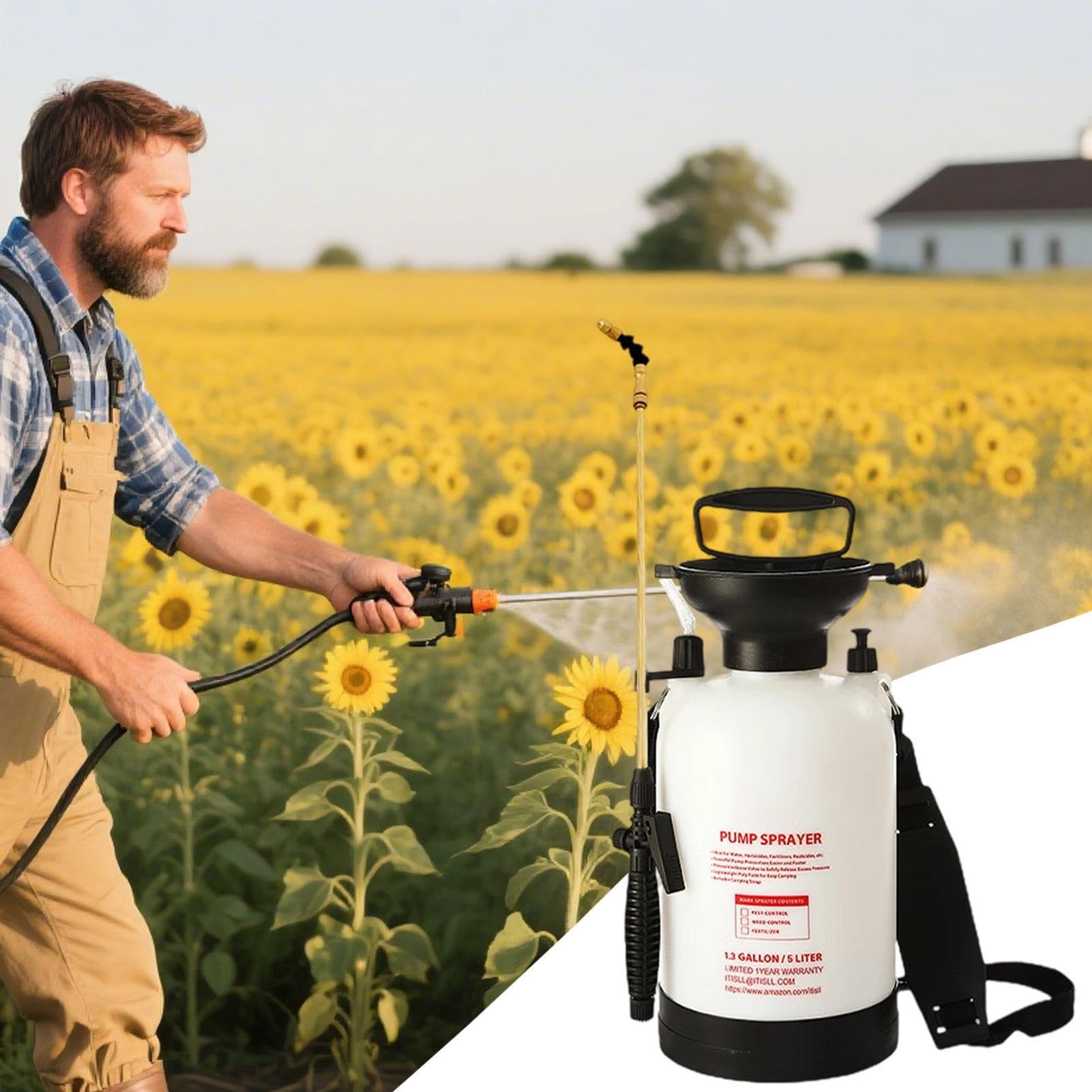 Spruzzatore A Pompa Per Giardino Per Lavaggio Auto Manuale | Bottiglia Pressione Spruzzo Per Prato per Giardinieri Agricoltori Addetti alle Pulizie Manutenzione Giardino Detergenza