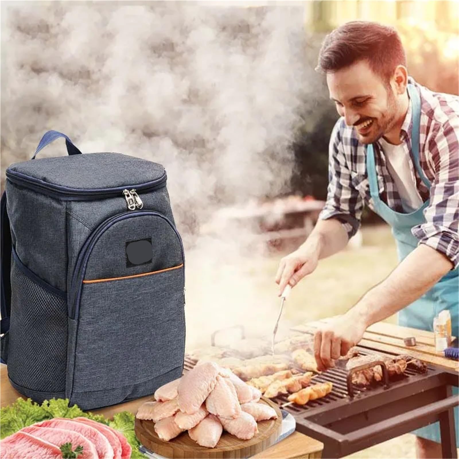 Sac Isotherme Sac à Dos Thermique 20L Sac Isotherme épais et étanche Sac Isotherme for Homme Sac de Pique-Nique Glacière Sac à Dos for bière Sac de réfrigérateur(Gray)