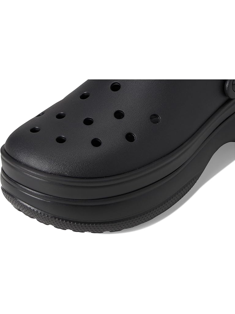 Black Crocs Classic Stacked Clogs Platform Platform