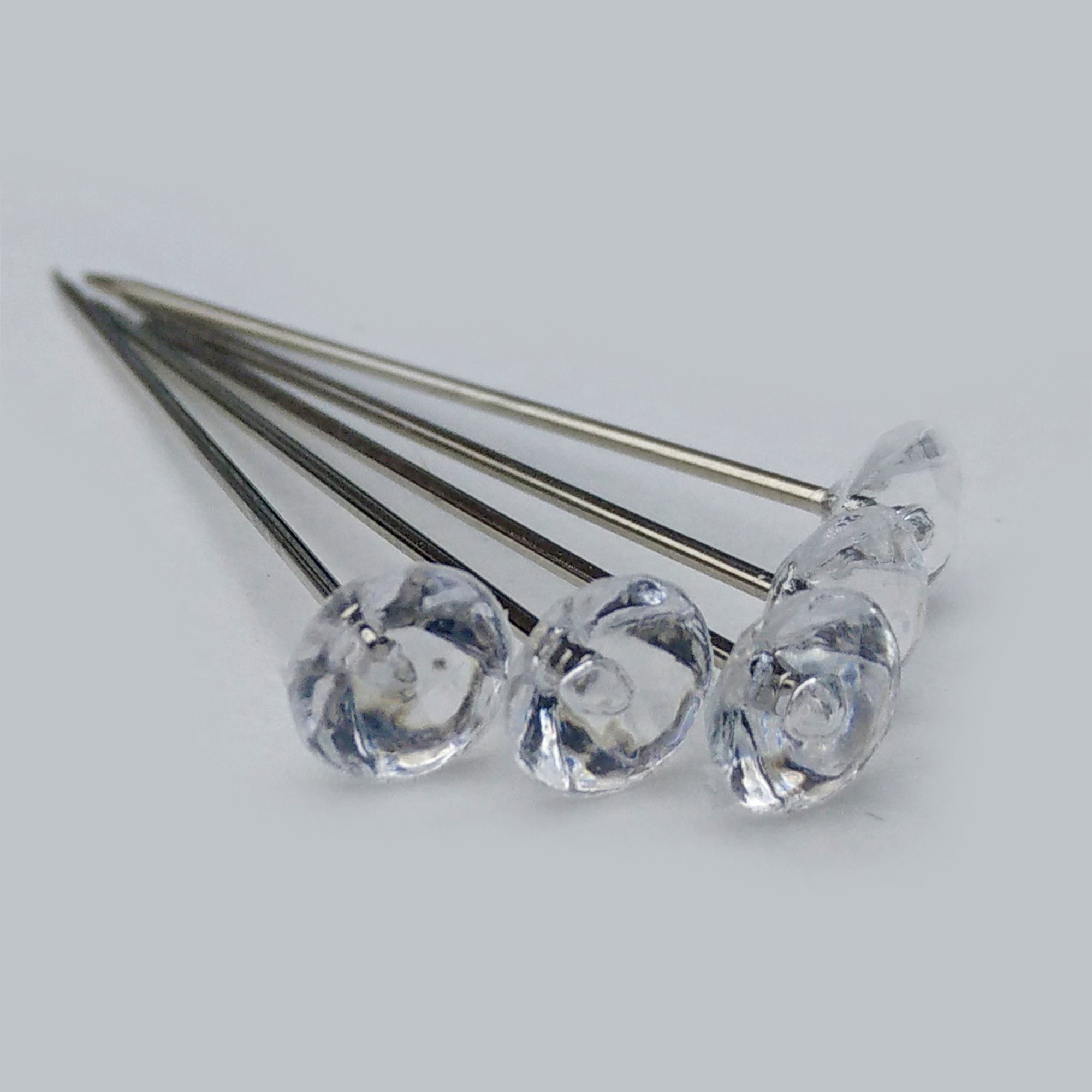 Fsuk Clear Acrylic Diamante Diamonte Pins Bouquet Wedding Flowers 4Cm 1.5" X 100