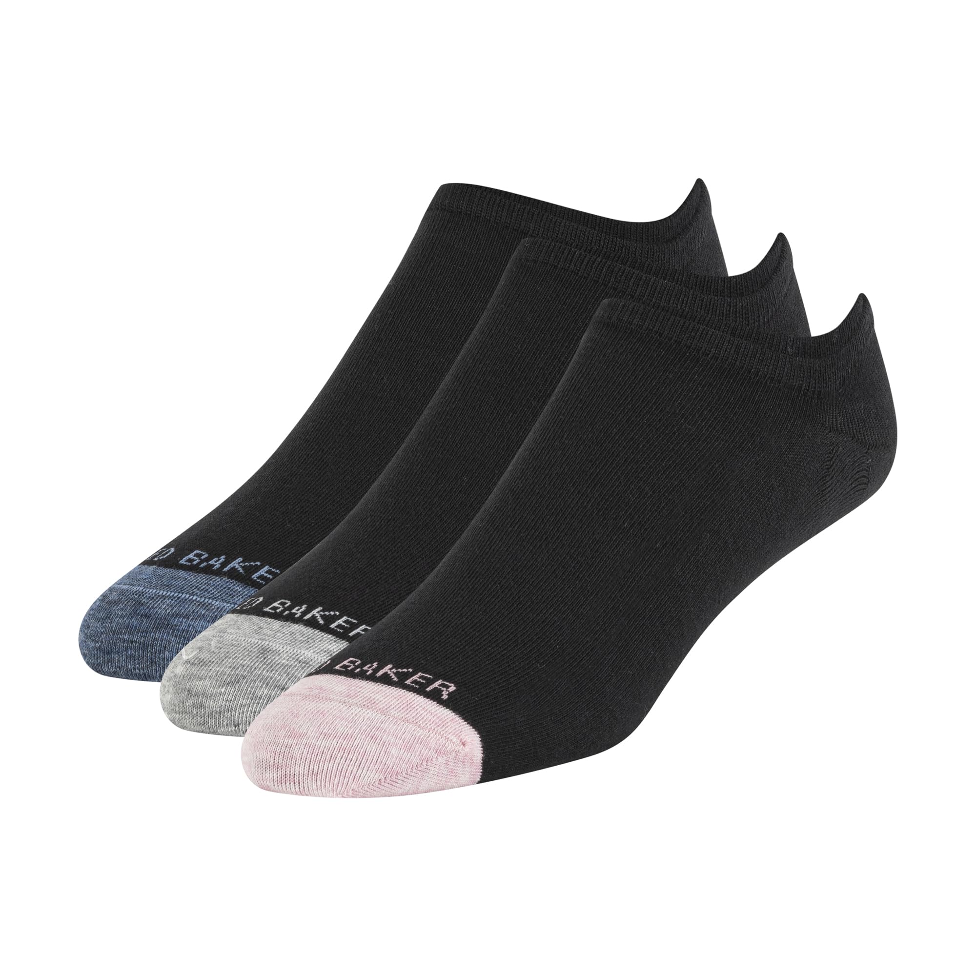 Ted Baker Men's 3 Pack Liner Socks, Pink/Grey/Denim Heather, One Size
