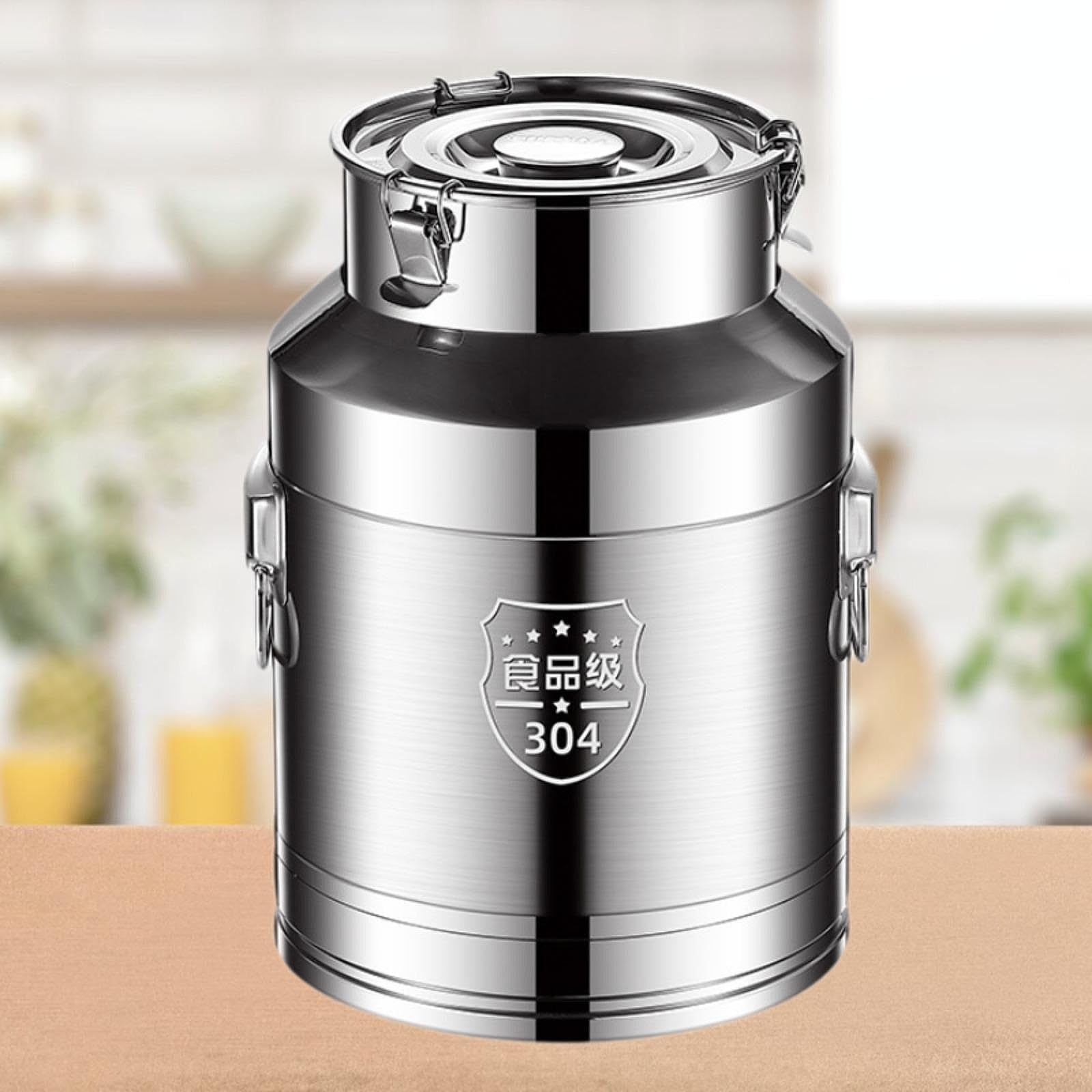 Luftdichter Behälter Edelstahldose mit Tragbügel Zur Lagerung von Kaffee Tee Haferflocken Zucker für Haushalt Arbeitsbereich Outdoor, 22 Liter