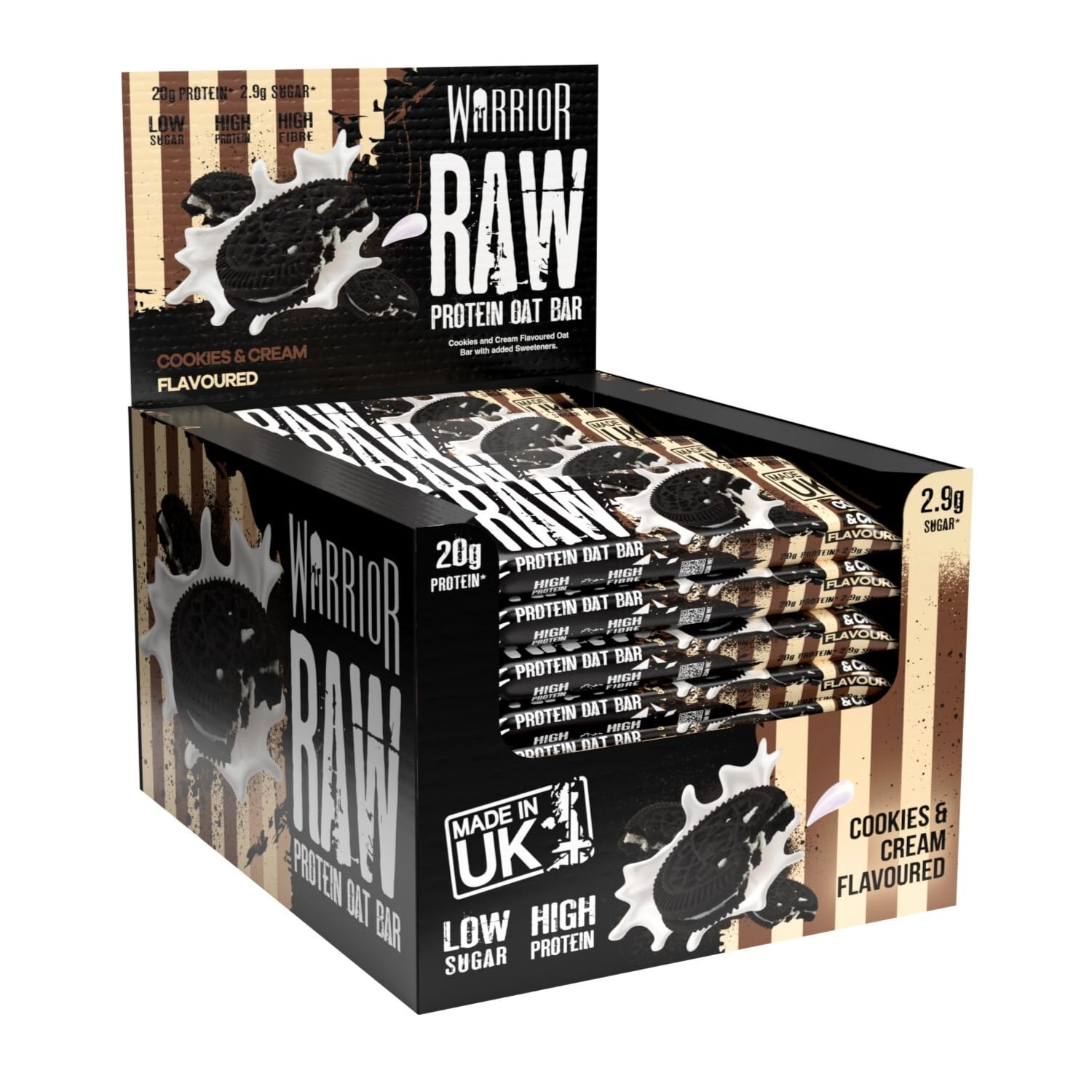 Warrior RAW Protein Bars 12 x 75g – 20g High Protein Bar, Low Sugar High Fibre Oat Protein Flapjack – Protein Snacks, Meal Replacement Bars (Chocolate Brownie) — view 4