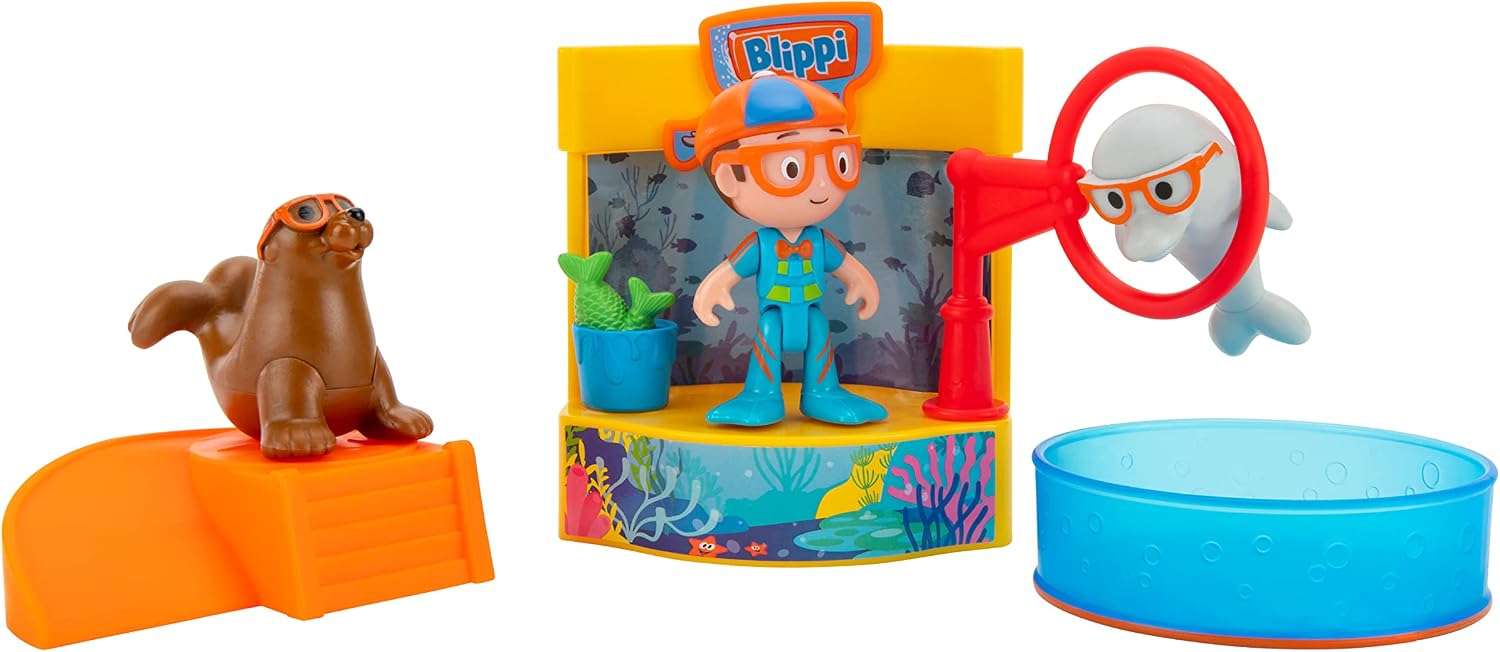 BLIPPI - Little Playset (7" Playset, 3" 1Figure and accys) (Aquarium)