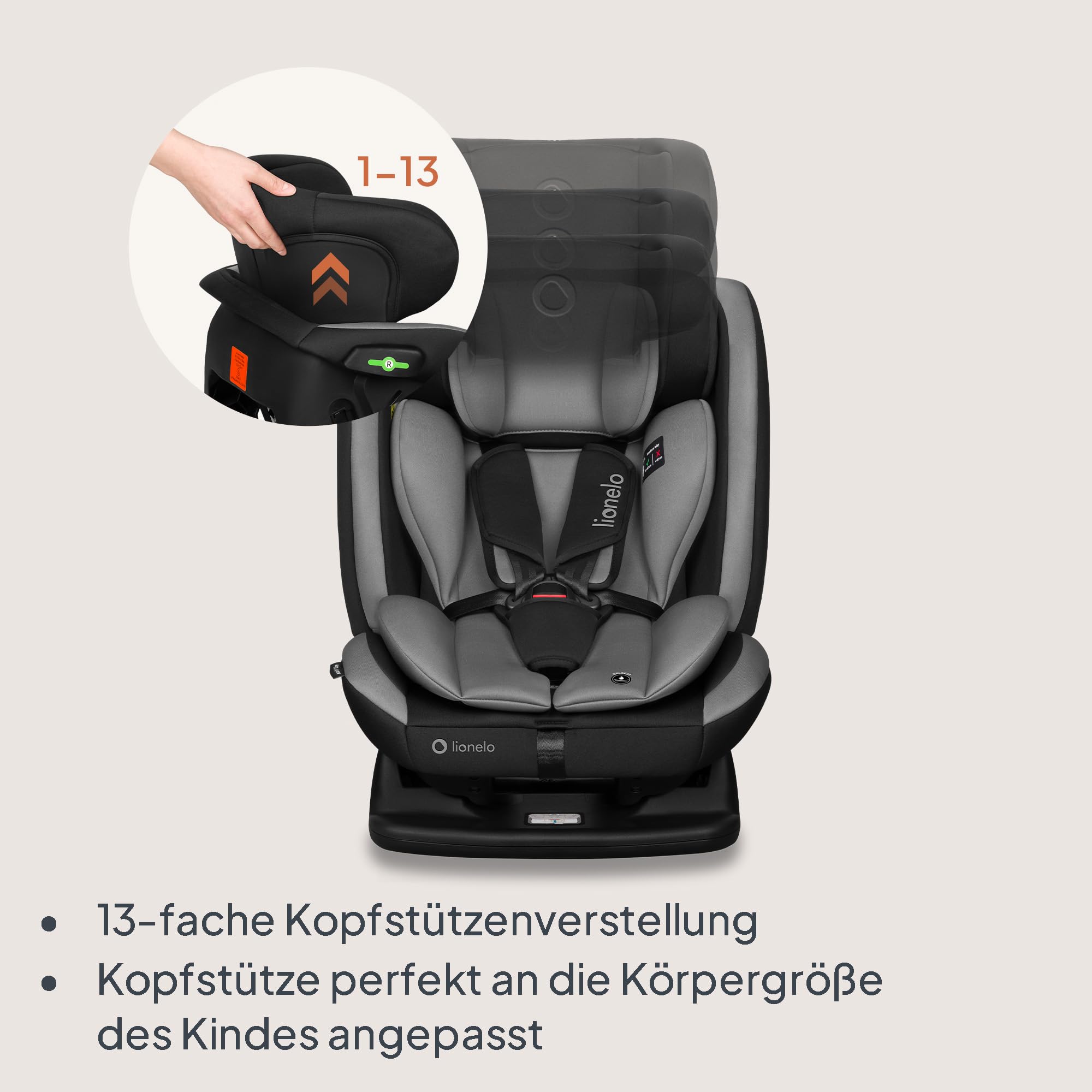 LIONELO AART I-SIZE Autositz für Kleinkinder 40-150 cm, R129 i-Size Standard