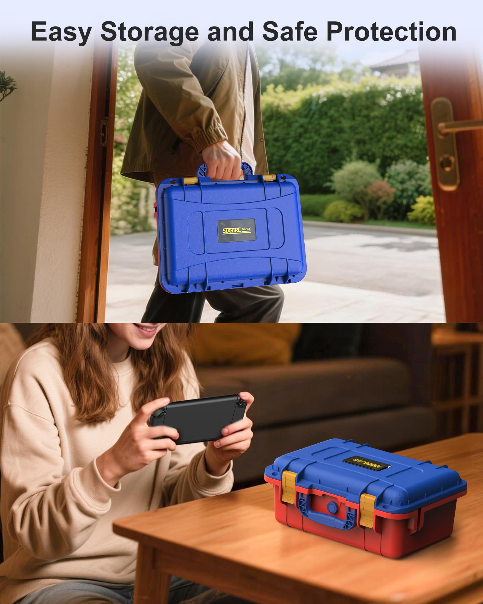 STARTRC GAMES Hard Carrying Case for Nintendo Switch 2, Professional Deluxe IP67 Waterproof, Soft Lining Hard Travel Case for Nintendo Switch 2 Console Pro Controller & Accessories (Red & Blue) - Nintendo Switch 2 - Very Good - Used Accessory - Image 7