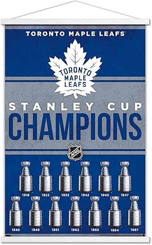Trends International NHL Toronto Maple Leafs - Champions 23 Wall Poster, 22.37" x 34.00", Print and White Hanger Bundle