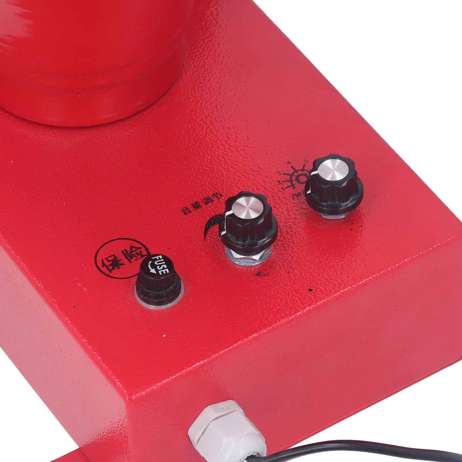 DAUZ Sirena Estroboscópica para Exteriores, Volumen Ajustable, Protección IP65, Alarma de Luz Sonora de 180dB con Puerto USB para Emergencia (Enchufe Europeo 220V)