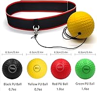 Vista 2 de SANTIFY Juego de diadema de pelota refleja de boxeo, equipo de boxeo, incluye 4 bolas diferentes y 2 diademas ajustables, 4 juegos de pelotas