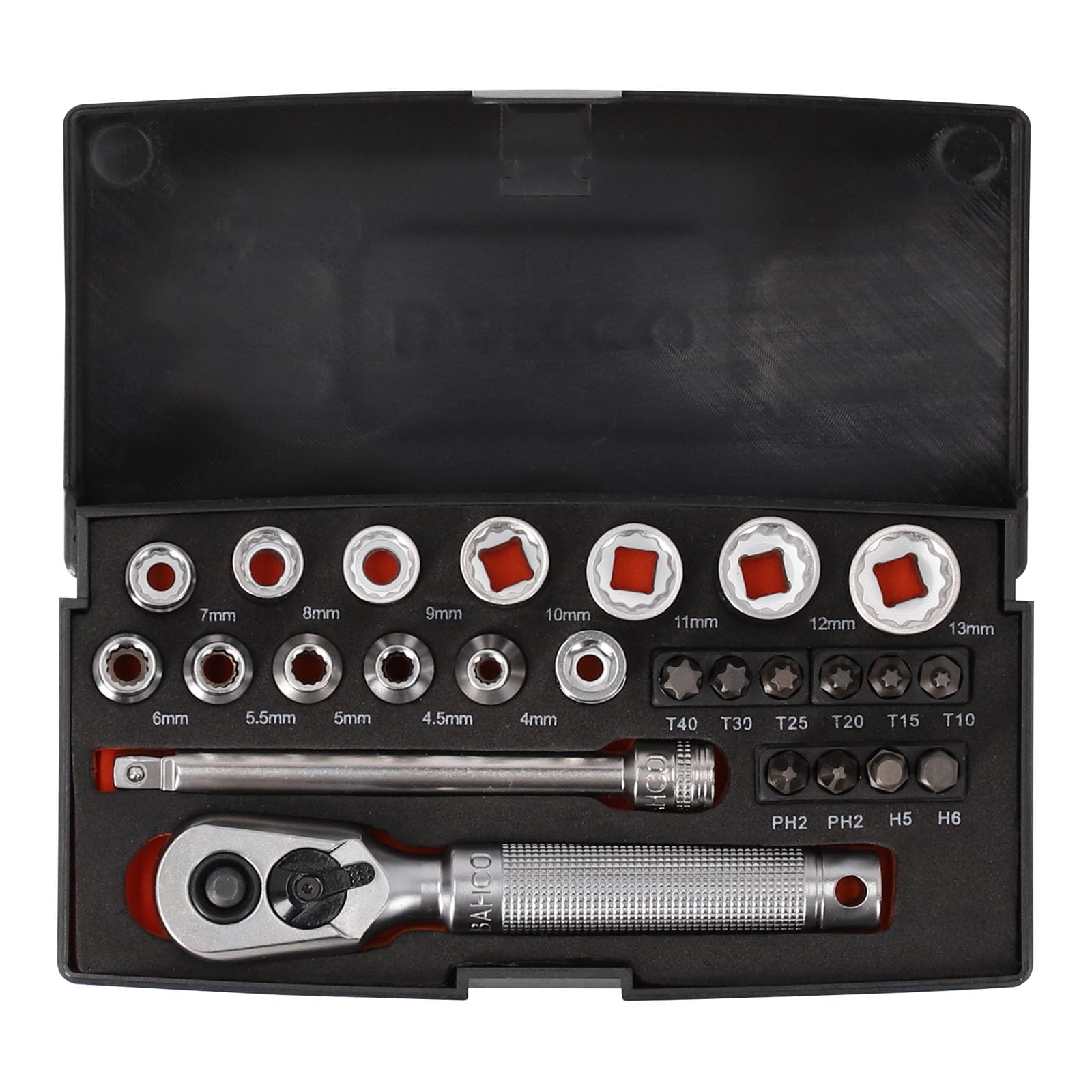 Bahco SL25 25 Piece 1/4" Drive Metric Socket & Bit Set (SL25-BLACK) - Image 2