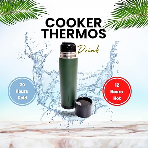 Miniatura 2 de COOKER - Taza térmica de viaje, botellas de agua de acero inoxidable con doble aislamiento para seguridad, termo de café de 25 onzas para bebidas