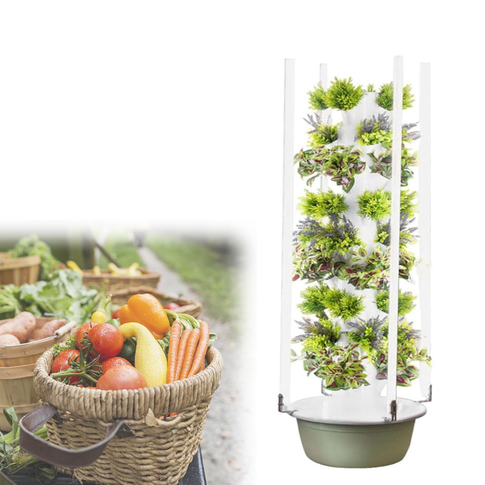 Kits de Cultivo hidropónico, Torre hidropónica con luz LED, Siste-ma de Cultivo hidropónico en Torre DIY, Siste-ma hidropónico para Plantar Vegetales en Interiores sin Suelo.,9Layer