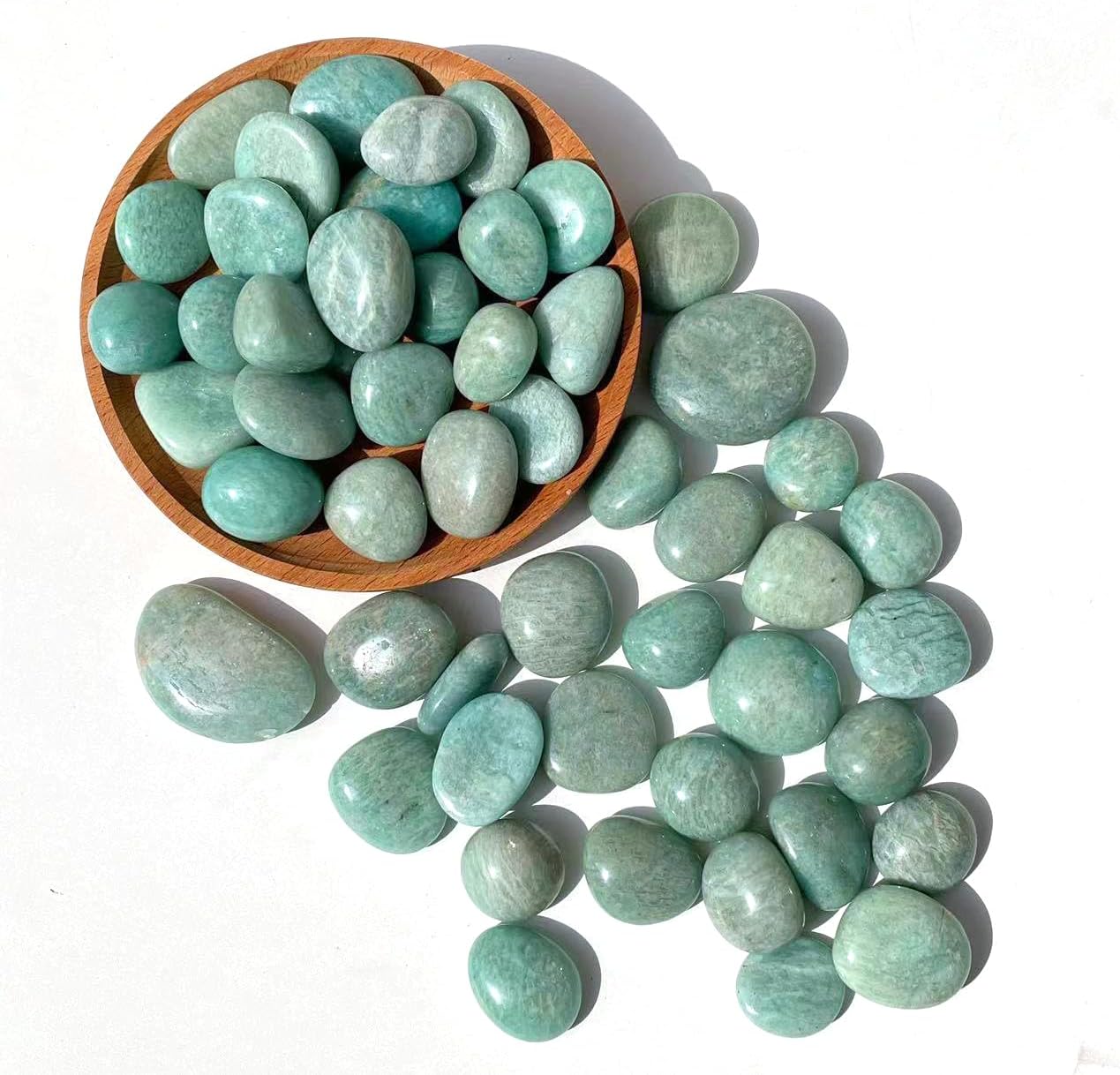 500g Natural Polished Gemstone Healing Crystals Amazonite Tumbled Stone for Decorative Fish Tank
