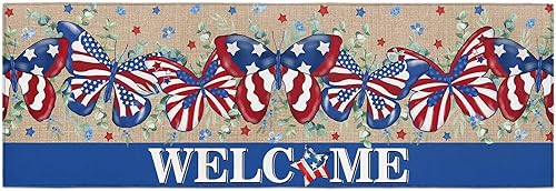 Miniatura 213 de Alfombras y tapetes de cocina Hello Fall, 2 unidades, color azul, naranja, calabaza, hoja de arce, pájaros, alfombras antideslizantes con pasillo