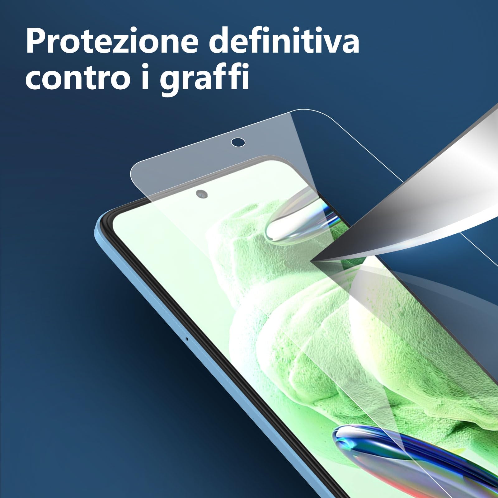 NEW'C 3 Pezzi, Vetro Temperato per Xiaomi Redmi Note 12 5G /4G, Pellicola Prottetiva, Senza Bolle, Durezza 9H, 0,33mm Ultra Trasparente, Ultra Resistente