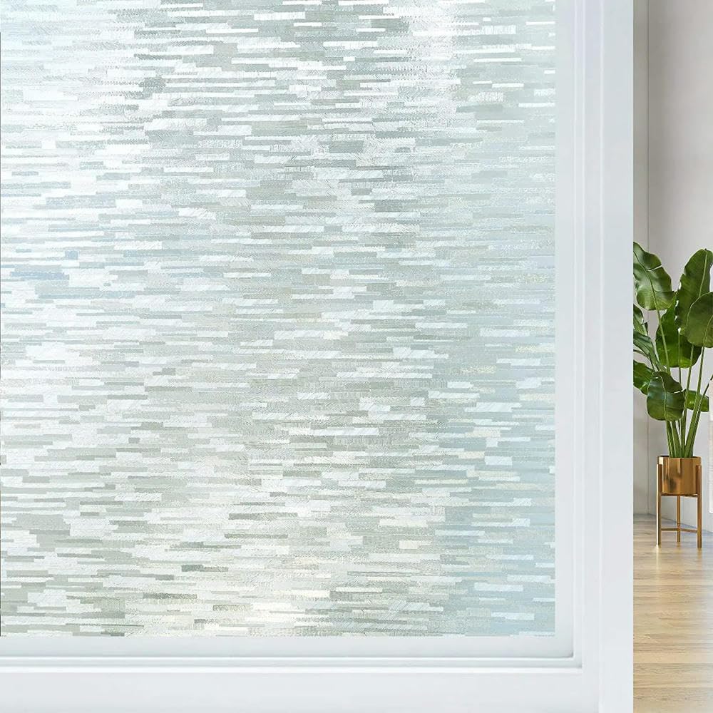 Frosted Window Privacy Film, Non-Adhesive Window Glass Films, Heat Control Static Cling Removable Window Stickers