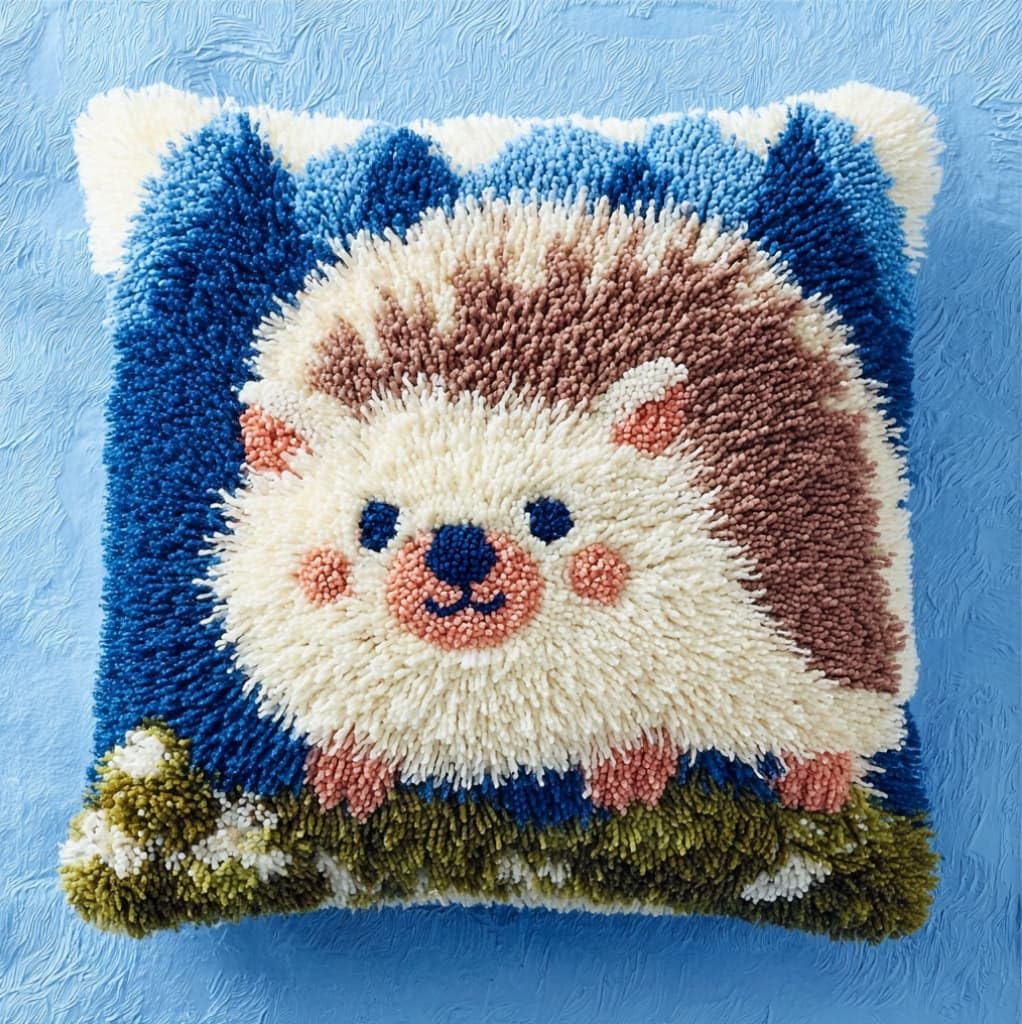 AxiangziK 43x43cm Latch Hook Pillow Kit,Hedgehog