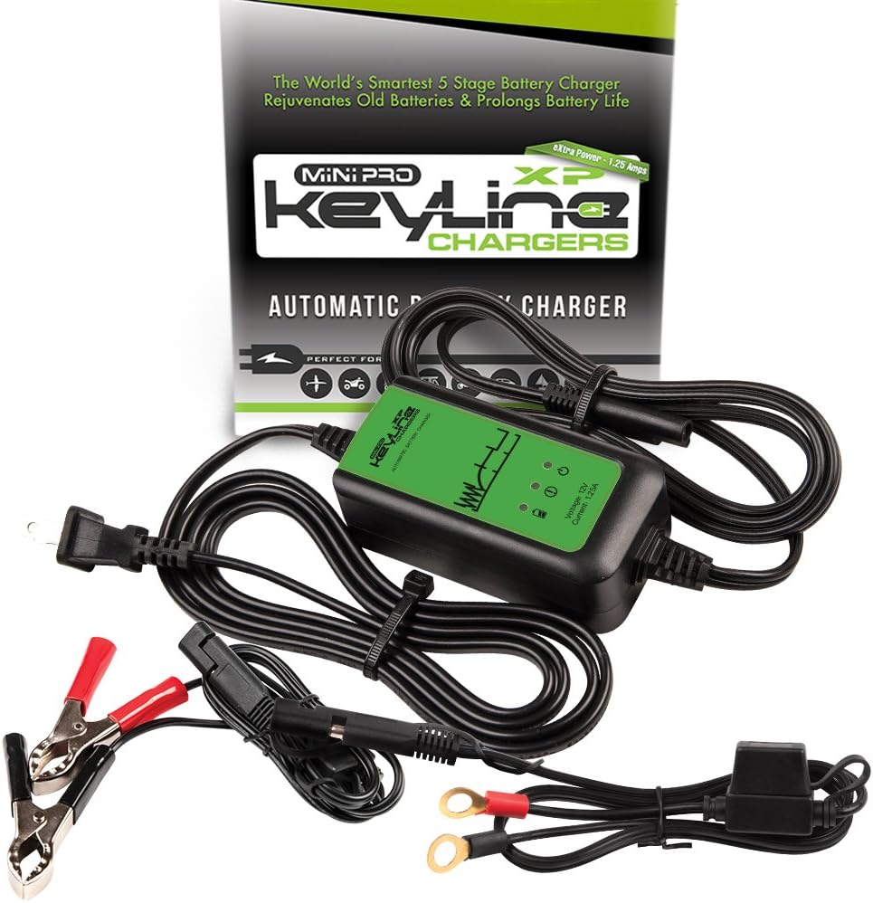 KC-125-MPXP 12V 1.25 Amp Automatic Mini Pro-XP Car Battery Charger (5 Stage Maintainer, Conditioner, Desulfator and Tender)
