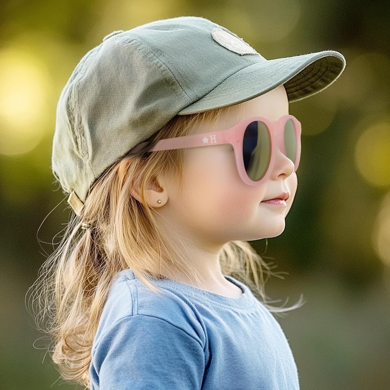 HECCEI Baby Sunglasses with Strap - UV Protection Pebble Sunglasses, Polarized, Bendable, For Newborns 0-24 Months