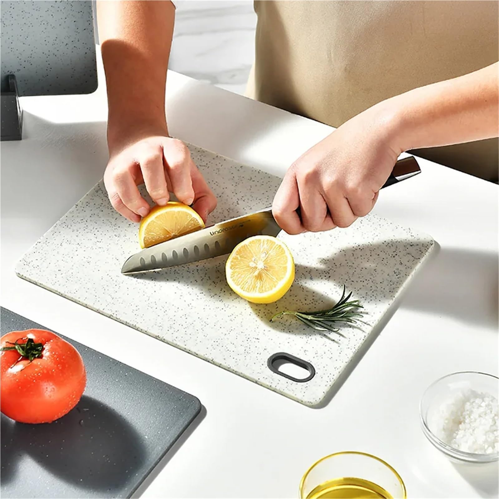 Tabla de cortar de plástico Tabla de clasificación verduras 4 piezas, juego, corte doble cara, for cocina, carne