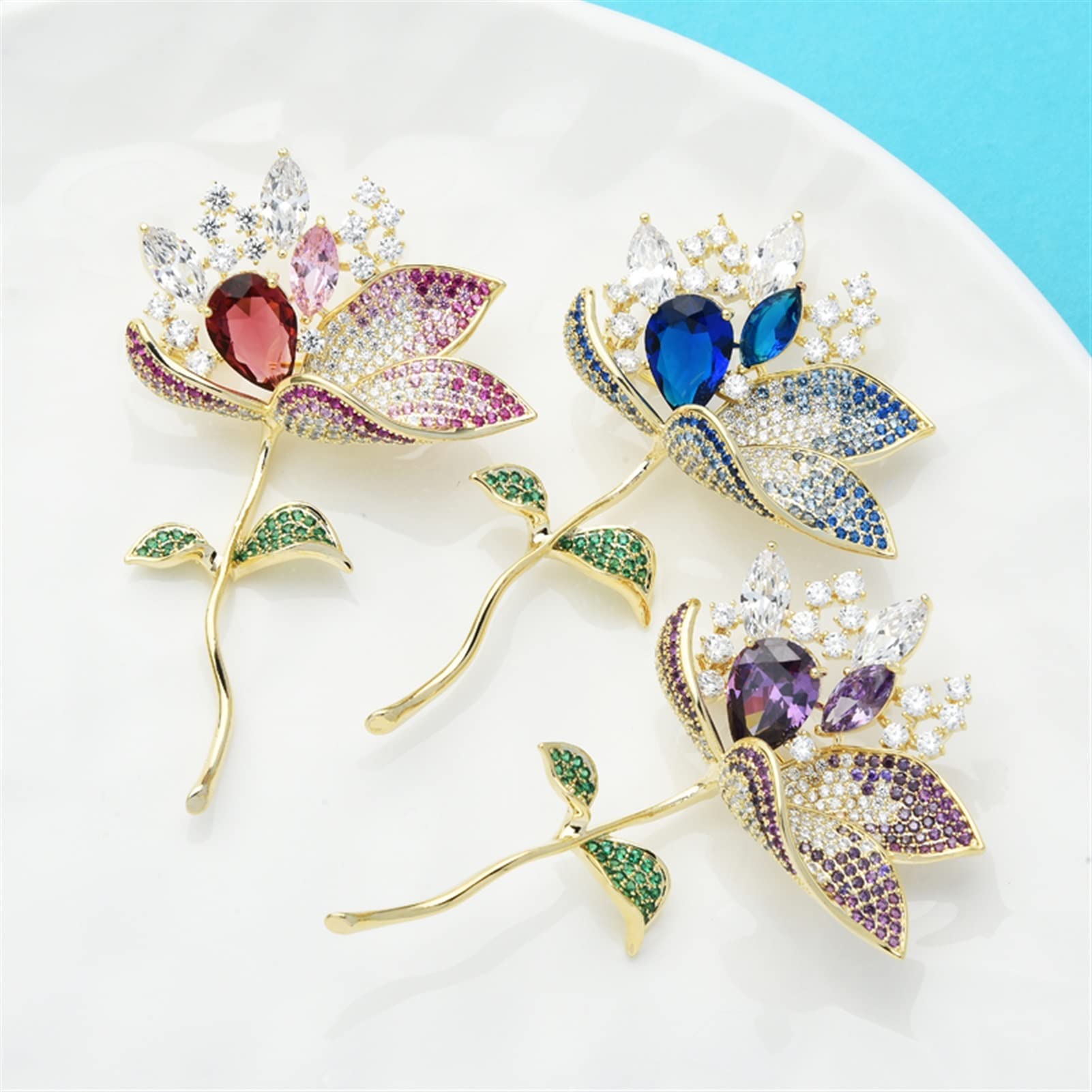 broche, Accesorios de moda for mujer, broche elegante flores lujo, en forma flor, banquete fiesta
