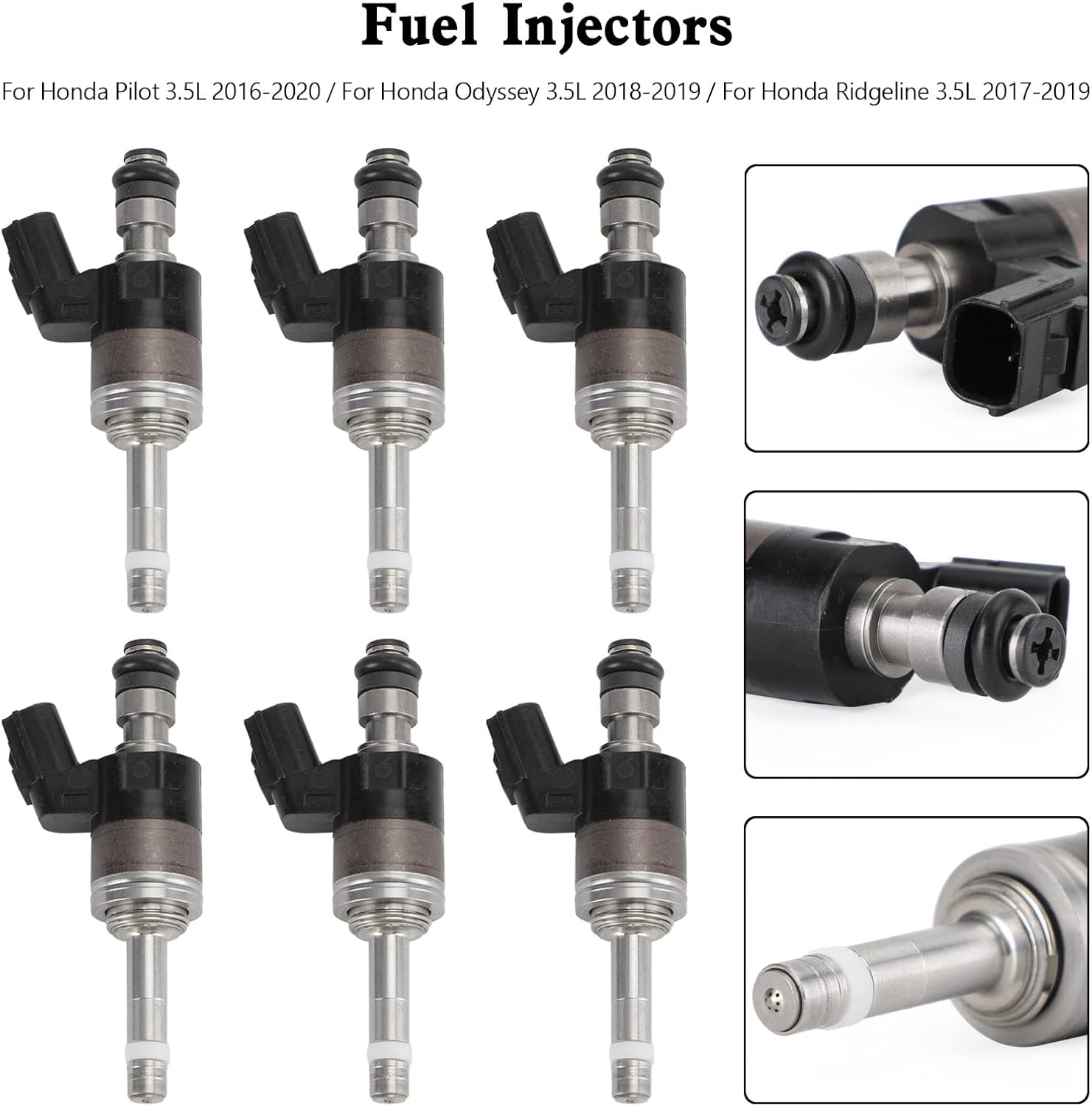 6PCS Fuel Injectors Fit For Honda Pilot 2016-2020,Odyssey 2018-2019,Ridgeline 2017-2019 - 3.5L,Fuel Injector Nozzle Replaces 16010-RLV-305, 16010-RLV-315, 16010RLV305, 16010RLV315
