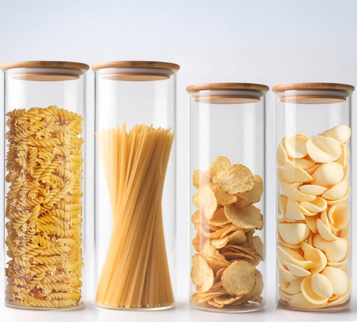 HomeyHoney Glass Storage Jars with Bamboo Lids Airtight for Kitchen Storage — image 1
