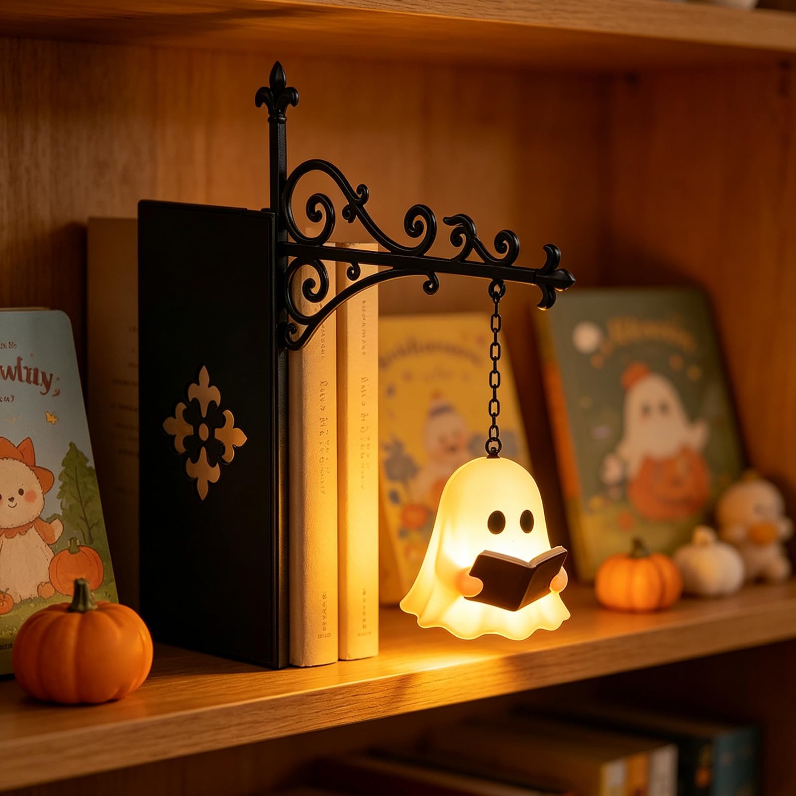 Ghost Bookshelf Lantern, Library Lantern-Decorative Bookshelf Lighting (A)