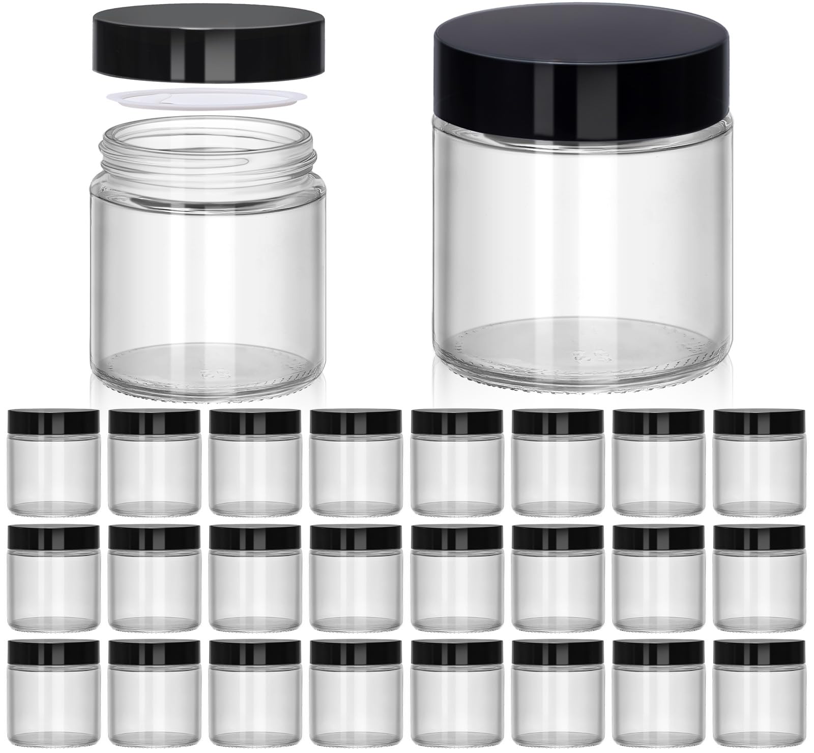 UPBUD 24 Stück 120ml Transparente Cremedosen zum Befüllen –