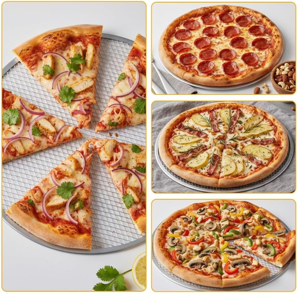 Practical Aluminum Alloy Pizza Pan Baking Tray Great For Camping And Picnics