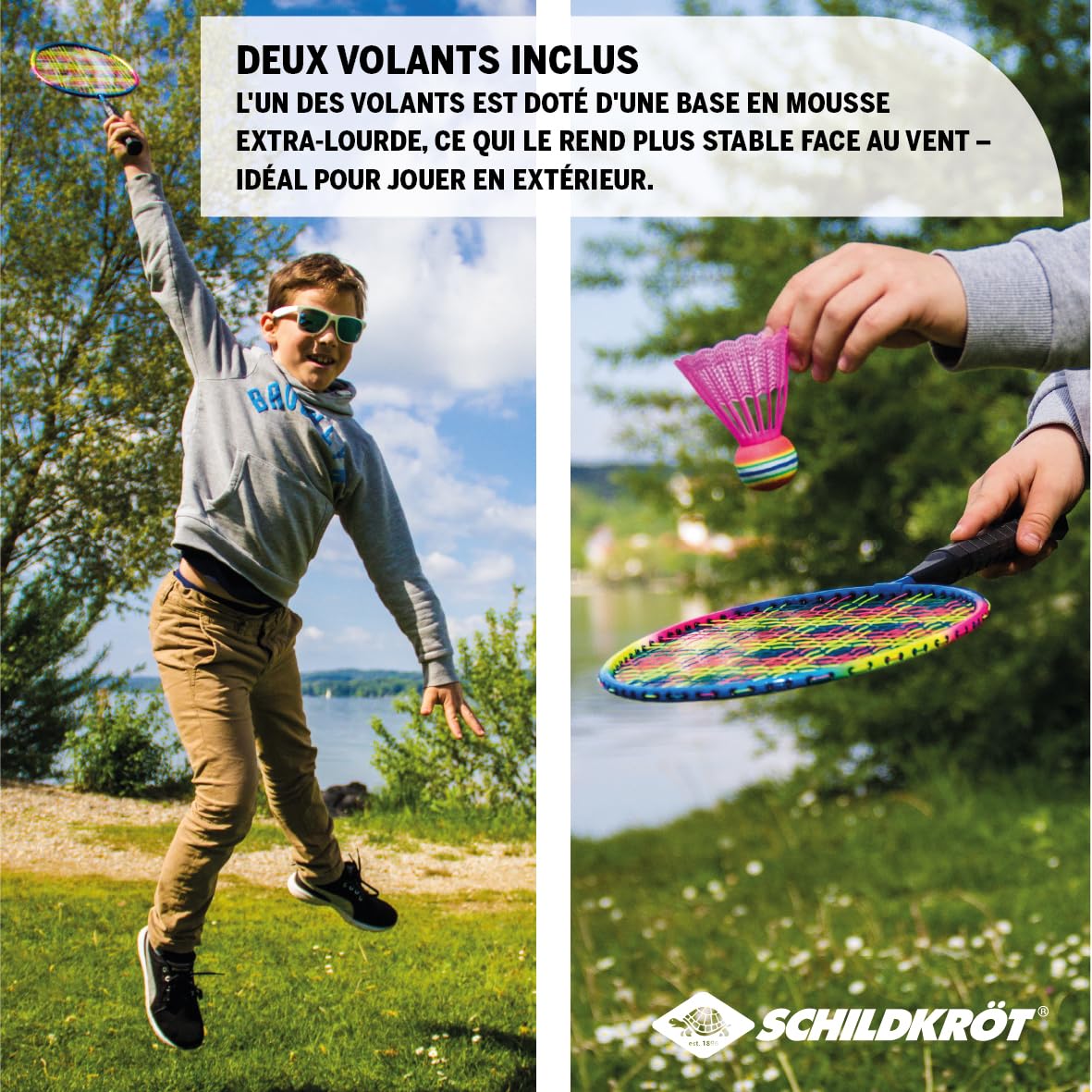 Schildkröt Set de Badminton Junior 2 Raquettes 45,5 cm 2 Volants Housse