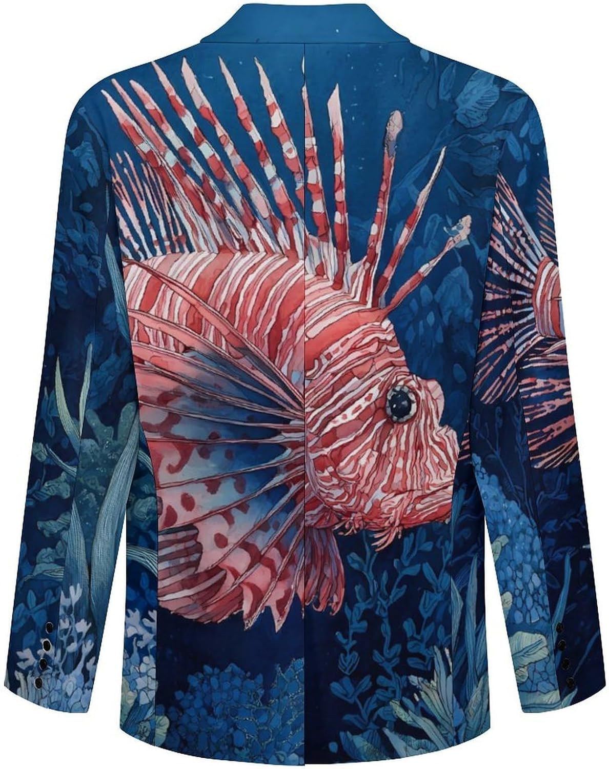 Lionfish in Deep Sea Classic Suits Blazer for Men Business Tuxedo Jacket
