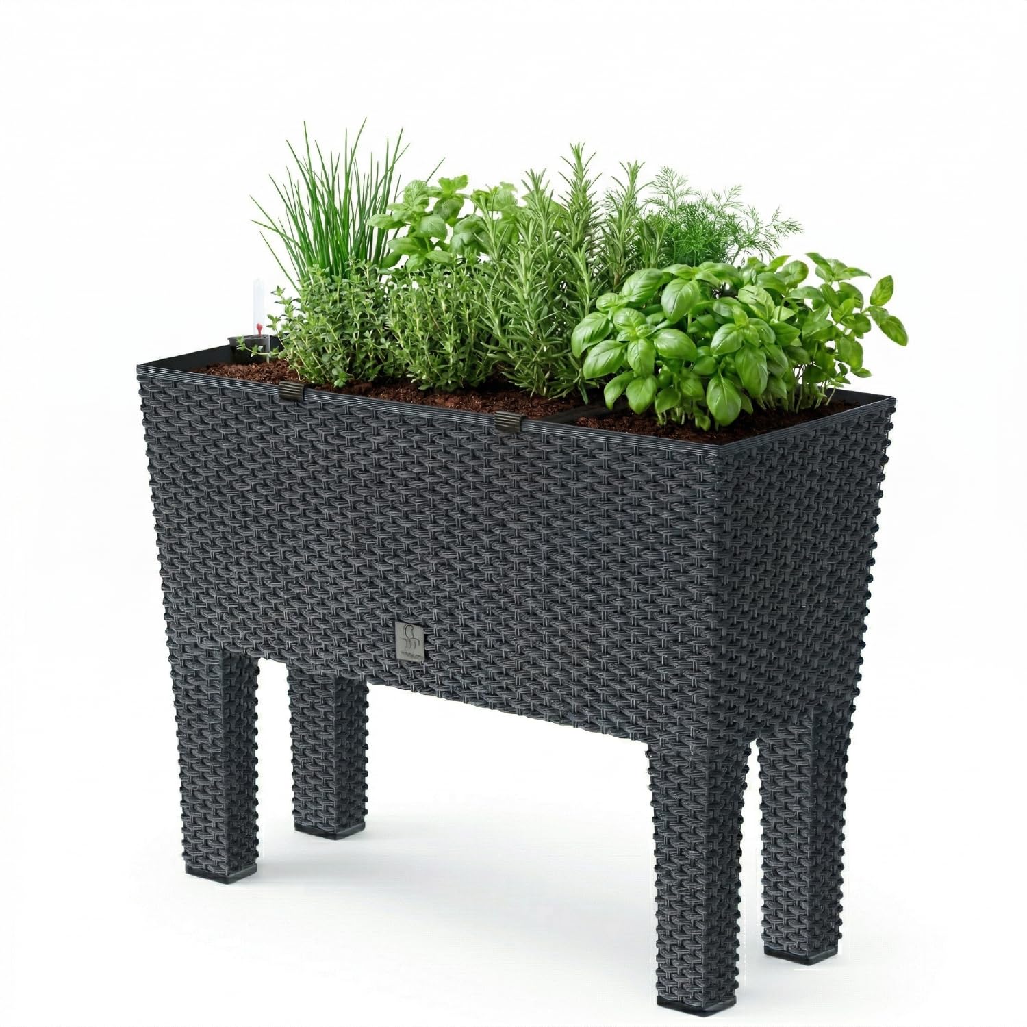 VECA - Bloempot Genesis, vierkant, H85 cm, antraciet